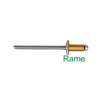 Rivetti (Cf. 1000 Pz) In Rame, Gambo In Acciaio 4,8 X 10