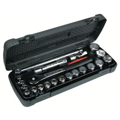 Assortimento con bussole esagonali, cricchetto e accessori  605 1/2" EA