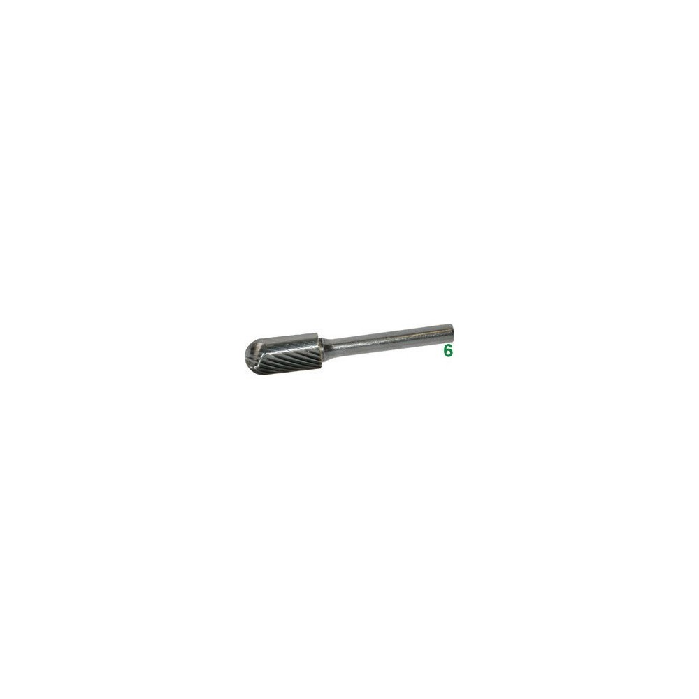 Frese rotative in metallo duro tipo cilindrico-testa sferica att. ø mm 6 taglio 3 tipo mezzodolce