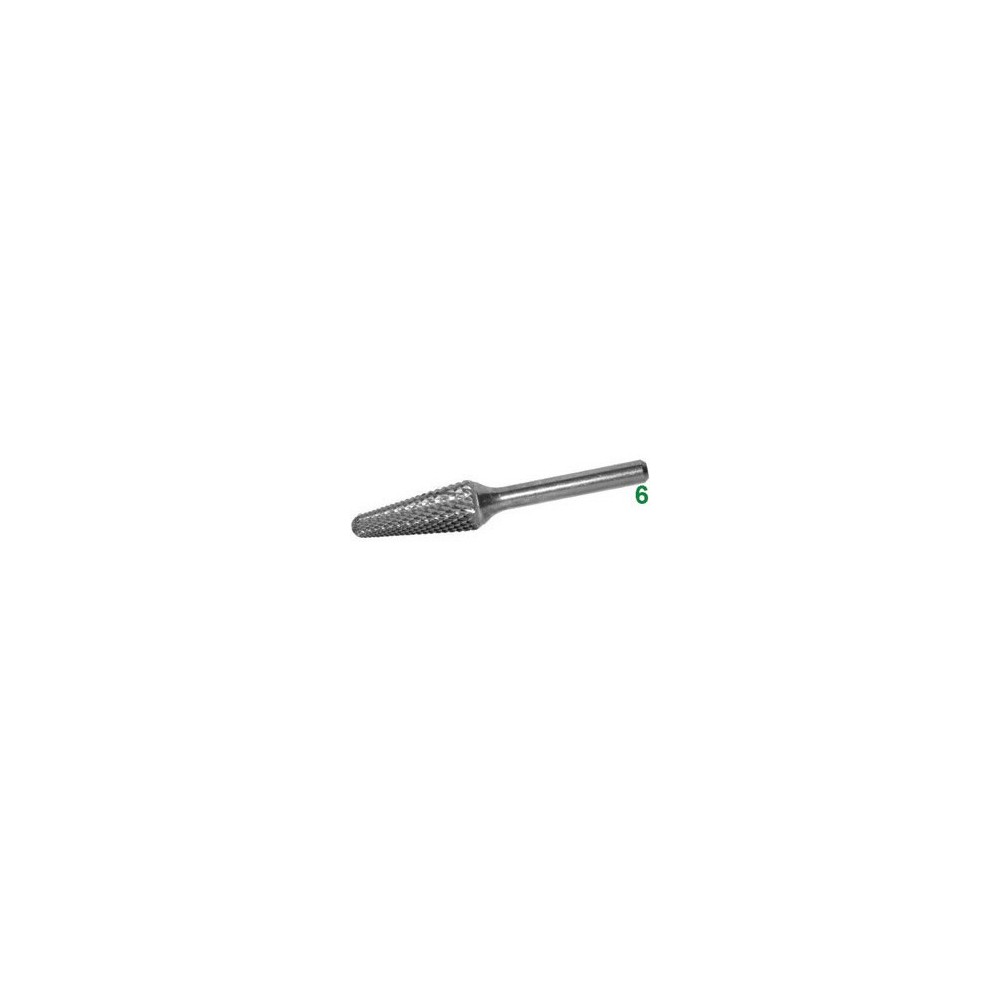 Frese rotative in metallo duro tipo conico con punta sferica att. ø 6 taglio 4 diamante
