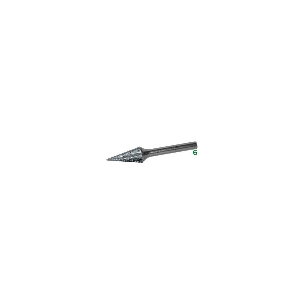 Frese rotative in metallo duro tipo conico att. ø mm 6 taglio 7 tipo alternato universale