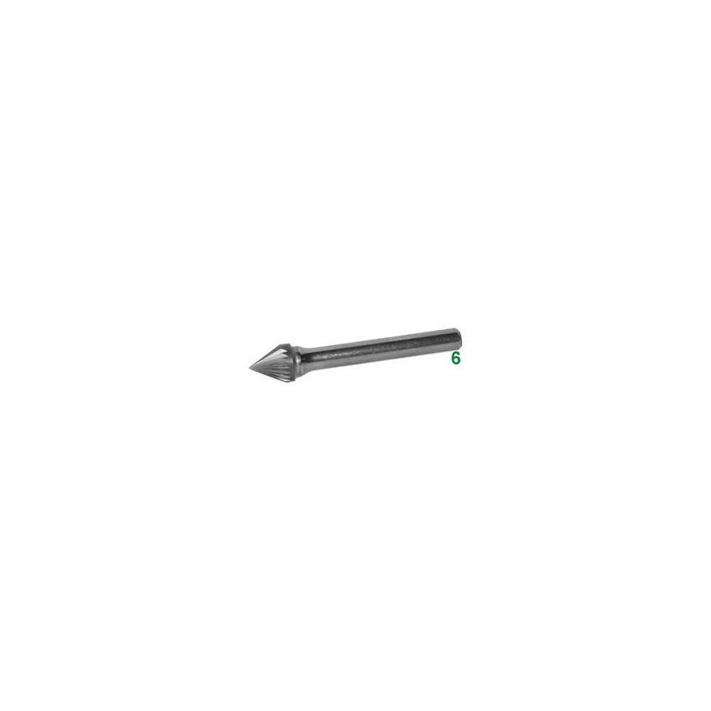 Frese rotative in metallo duro tipo conico con punta a 60° att. ø mm 6 taglio 3 tipo mezzodolce