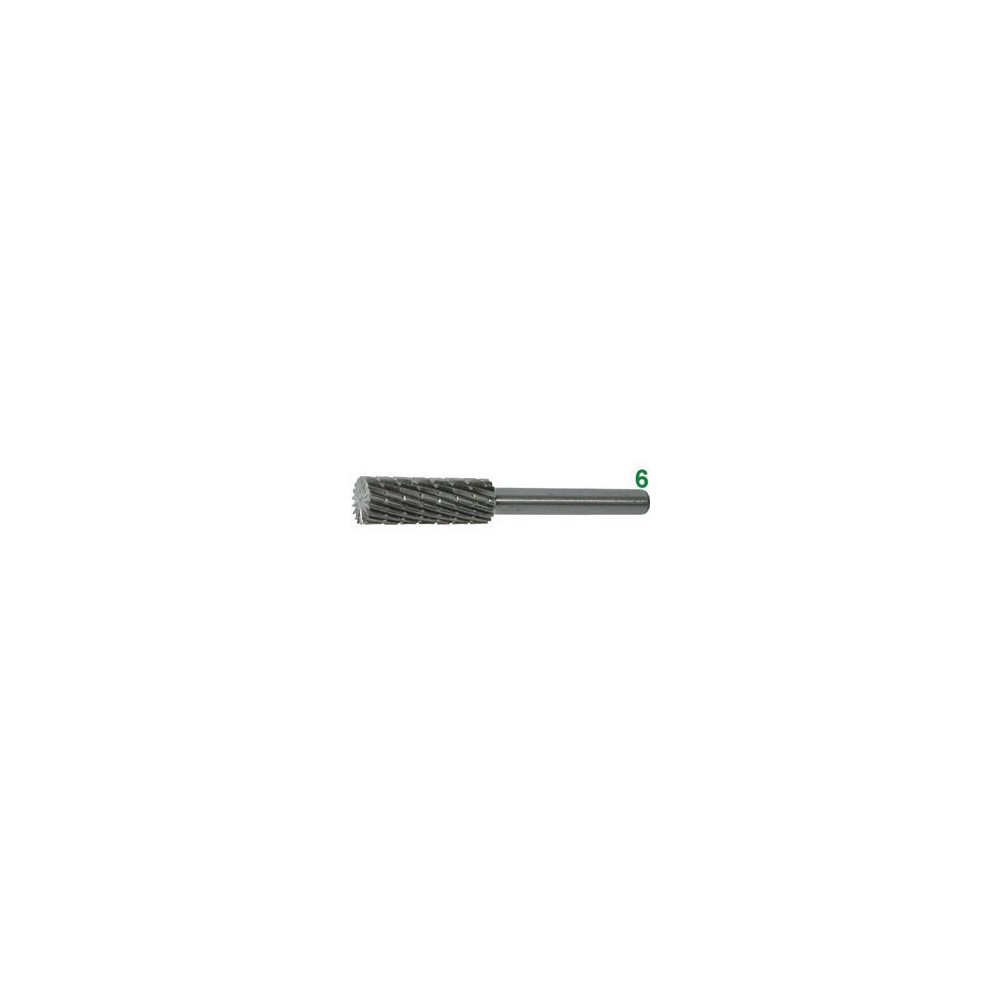 Frese rotative in hss taglio 2 att. ø mm 6 taglio 2 tipo bastardo con rompitruciolo Ø testa mm 10