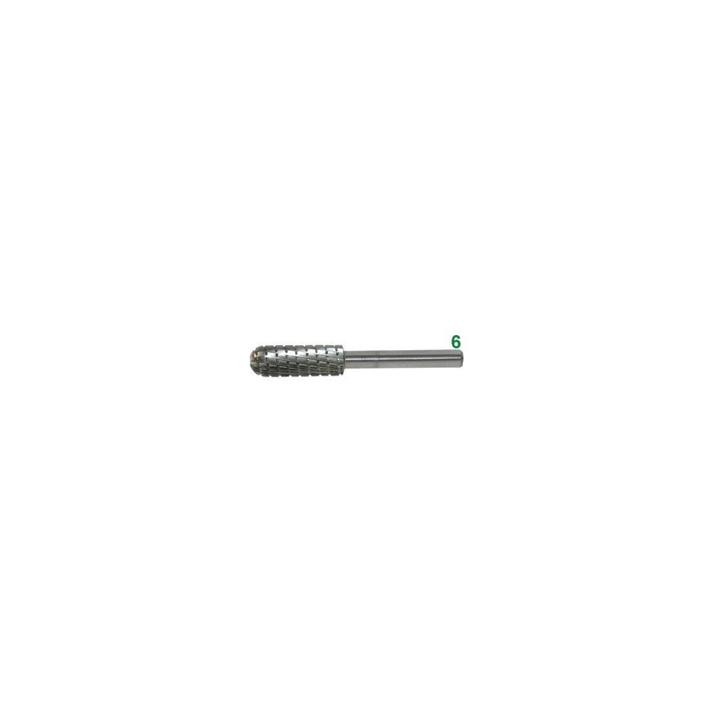 Frese rotative in hss taglio 2 att. ø mm 6 taglio 2 tipo bastardo con rompitruciolo Ø testa mm 8