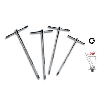 Serie di 4 chiavi a T con impronta TORX® a testa sferica 
