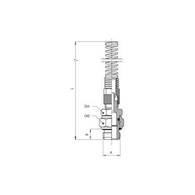 RACCORDO DIRITTO ORIENTABILE MASCHIO CILINDRICO + DADO CON MOLLA 10/8 3/8