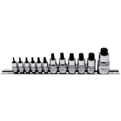 SET 12 PEZZI, CHIAVI A BUSSOLA TORX® EXTRA CORTE, T8 - T60