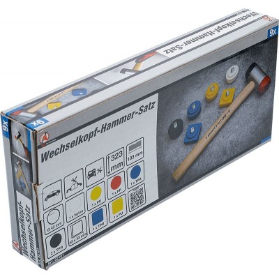 MARTELLO CON TESTE INTERCAMBIABILI  SET 9 PEZZI